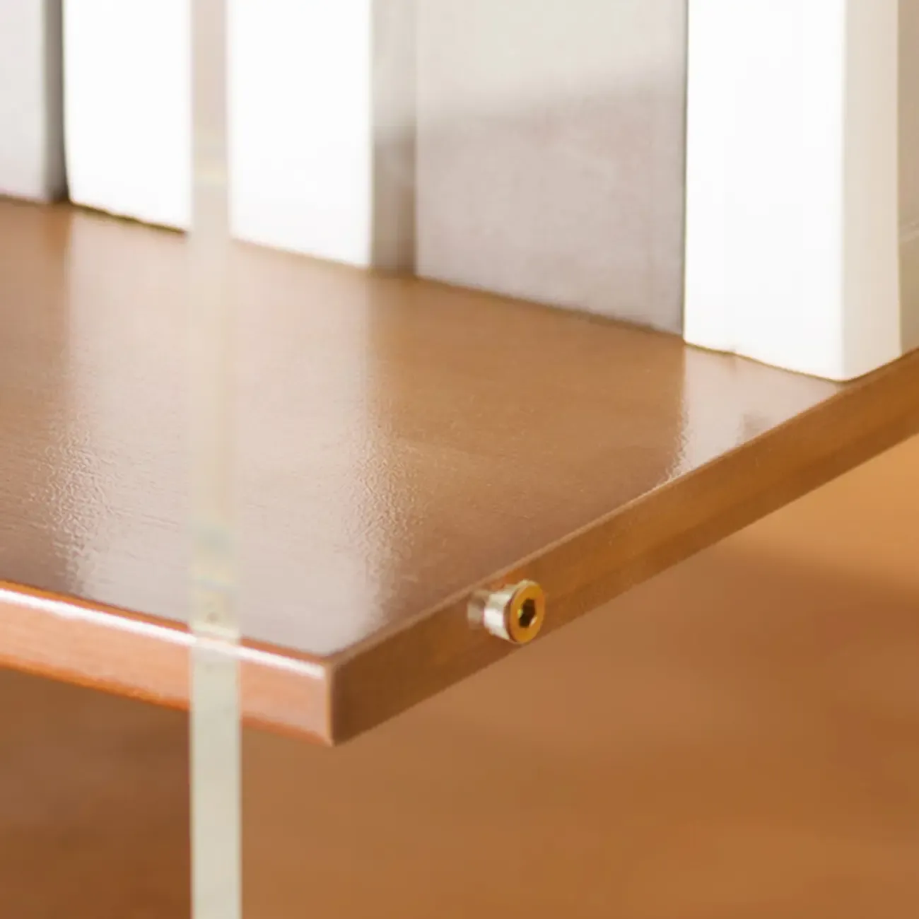 Trendy Moso Bamboo Acrylic 3-Shelf Side Table with Wheels Image - 11