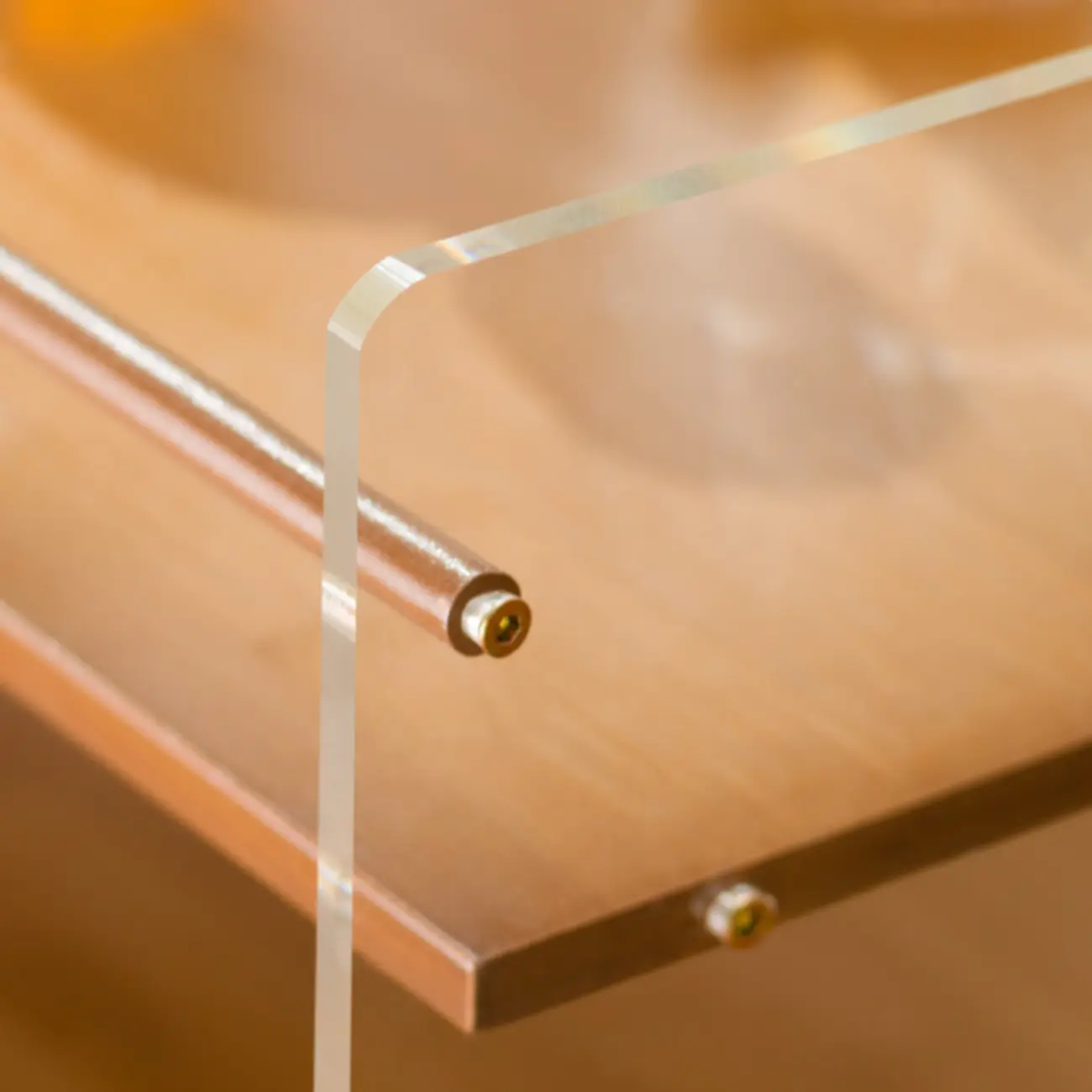 Trendy Moso Bamboo Acrylic 3-Shelf Side Table with Wheels Image - 12 | homeyfad