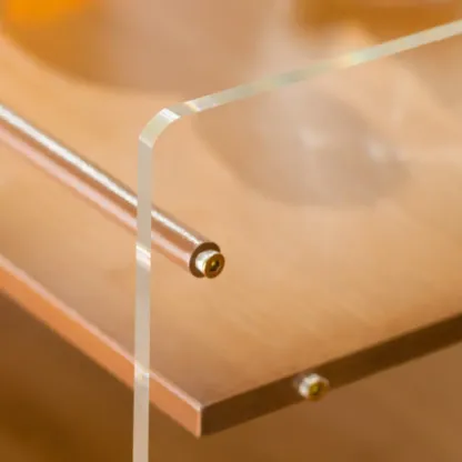 Trendy Moso Bamboo Acrylic 3-Shelf Side Table with Wheels Image - 12