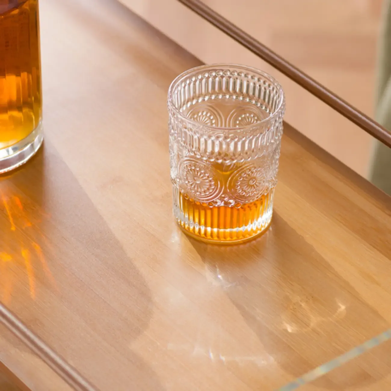 Trendy Moso Bamboo Acrylic 3-Shelf Side Table with Wheels Image - 13