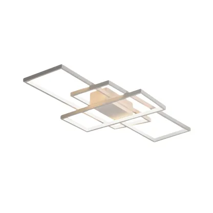 Black Square Metal Modern Semi Flush Ceiling Light Image - 10