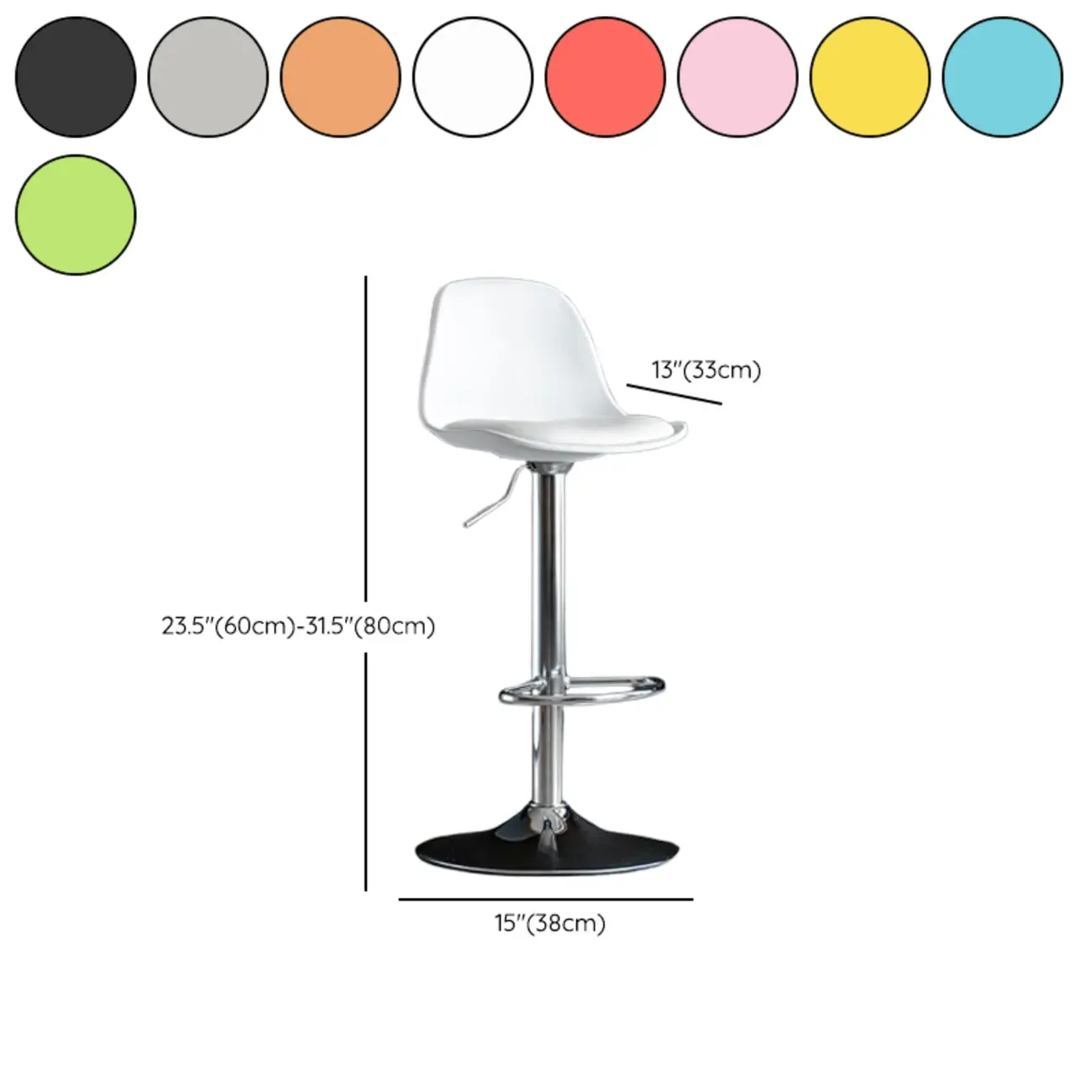 Kitchen Bucket Adjustable Plastic Swivel Bar Stools #size