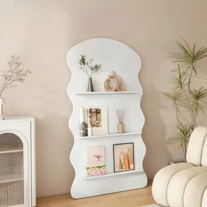 Brown Timber 3 Shelves Wood Bookcase Decorative Bookshelf Image - 2