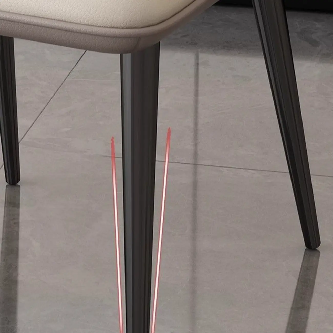 Modern Wingback Faux Leather Dining Chair with Metal Legs Image - 6 | homeyfad