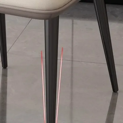 Modern Wingback Faux Leather Dining Chair with Metal Legs Image - 6