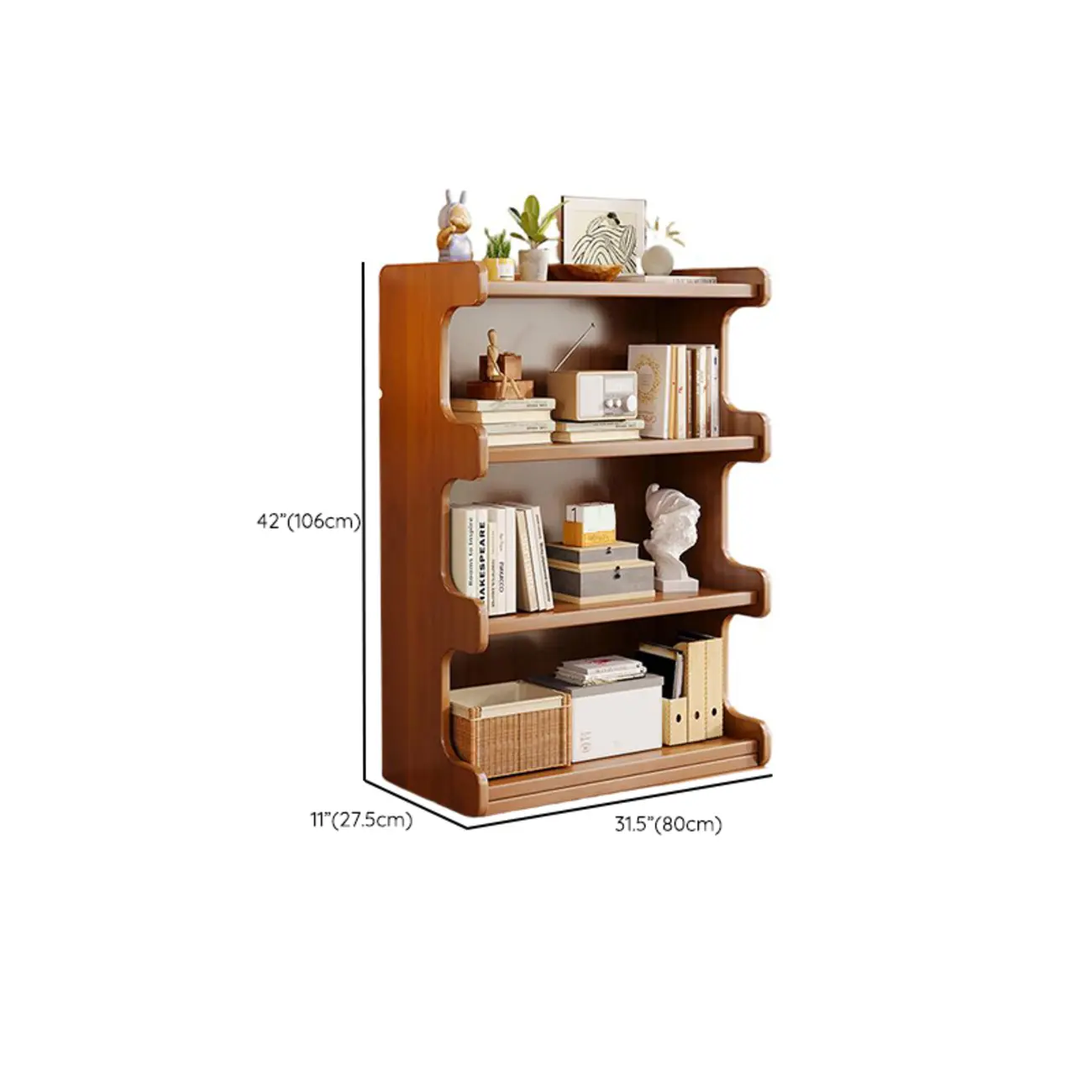 Modern Ladder Brown Wood Bookcase for Office Storage Image - 18 | homeyfad