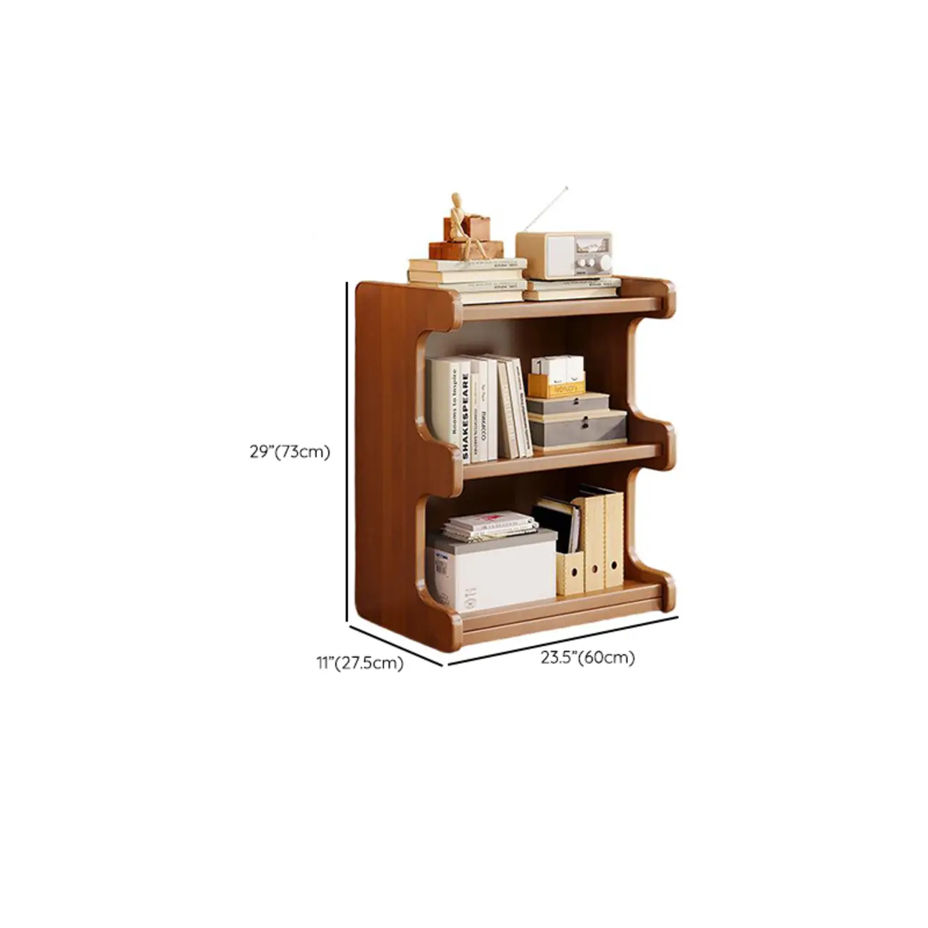 Modern Ladder Brown Wood Bookcase for Office Storage Image - 22 | homeyfad