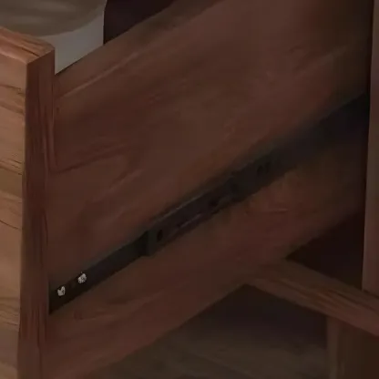 Medium Wood Rattan Kitchen Storage Cabinet in Natural Finish Image - 11