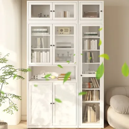 Tall 6-Layer Display Cabinet with Glass Doors Image - 3