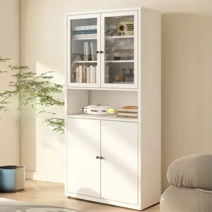 Tall 6-Layer Display Cabinet with Glass Doors Image - 4