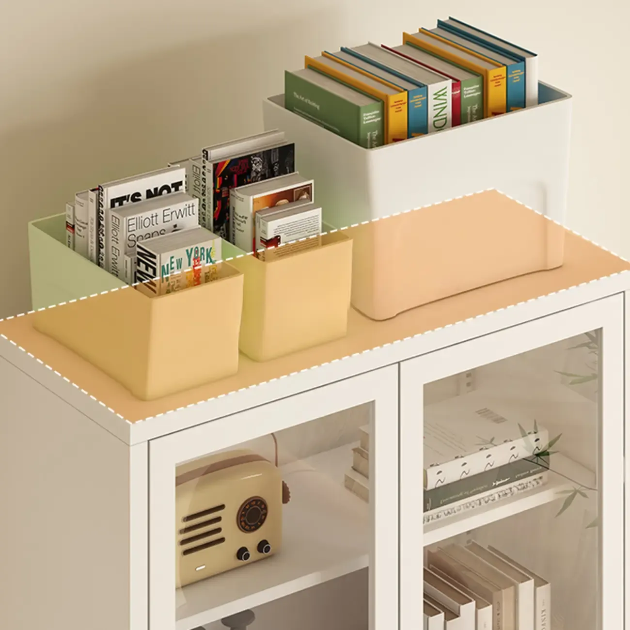 Tall 6-Layer Display Cabinet with Glass Doors Image - 8