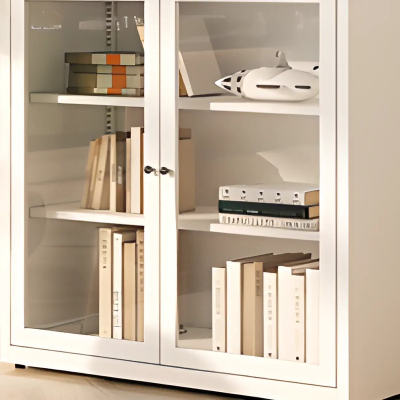 Tall 6-Layer Display Cabinet with Glass Doors Image - 10 | homeyfad