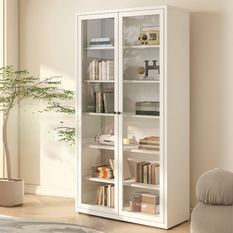 Tall 6-Layer Display Cabinet with Glass Doors