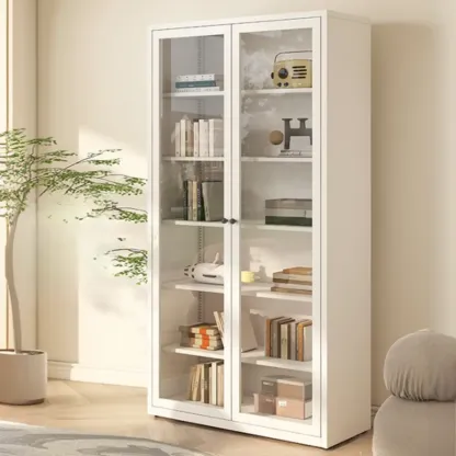Tall 6-Layer Display Cabinet with Glass Doors Image - 12