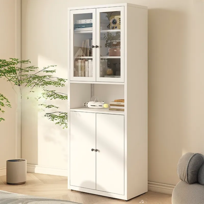 Tall 6-Layer Display Cabinet with Glass Doors