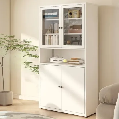 Tall 6-Layer Display Cabinet with Glass Doors Image - 16