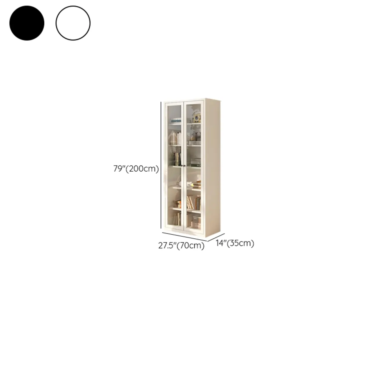 Tall 6-Layer Display Cabinet with Glass Doors Image - 27 | homeyfad
