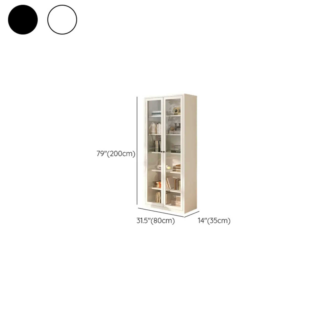 Tall 6-Layer Display Cabinet with Glass Doors Image - 28