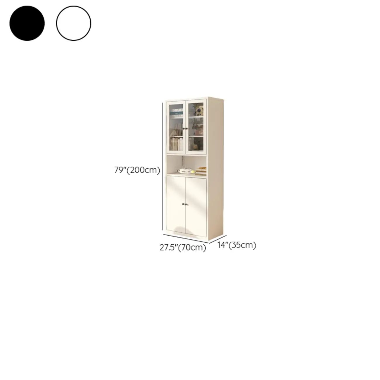 Tall 6-Layer Display Cabinet with Glass Doors Image - 32 | homeyfad