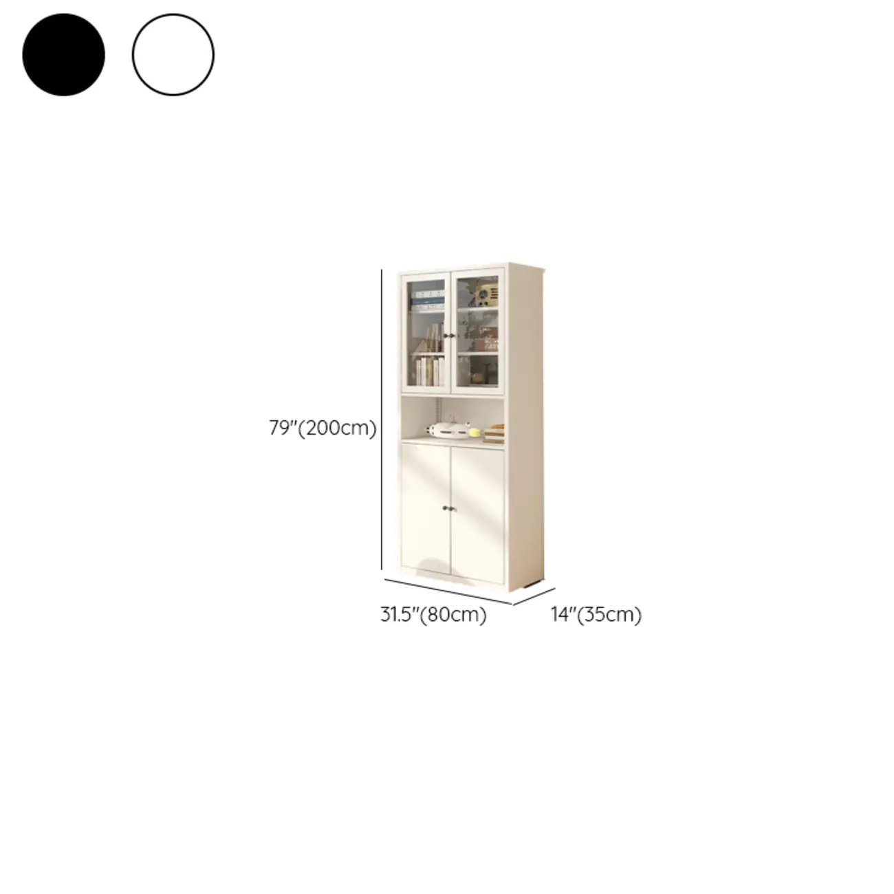 Tall 6-Layer Display Cabinet with Glass Doors Image - 33 | homeyfad