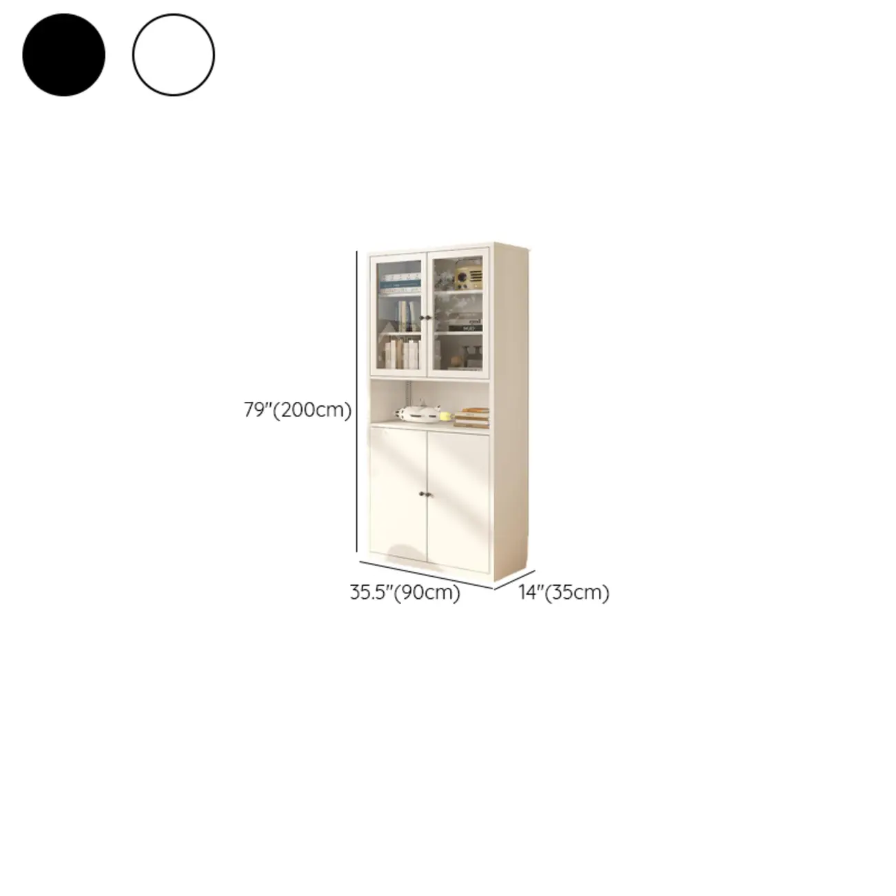 Tall 6-Layer Display Cabinet with Glass Doors Image - 34 | homeyfad