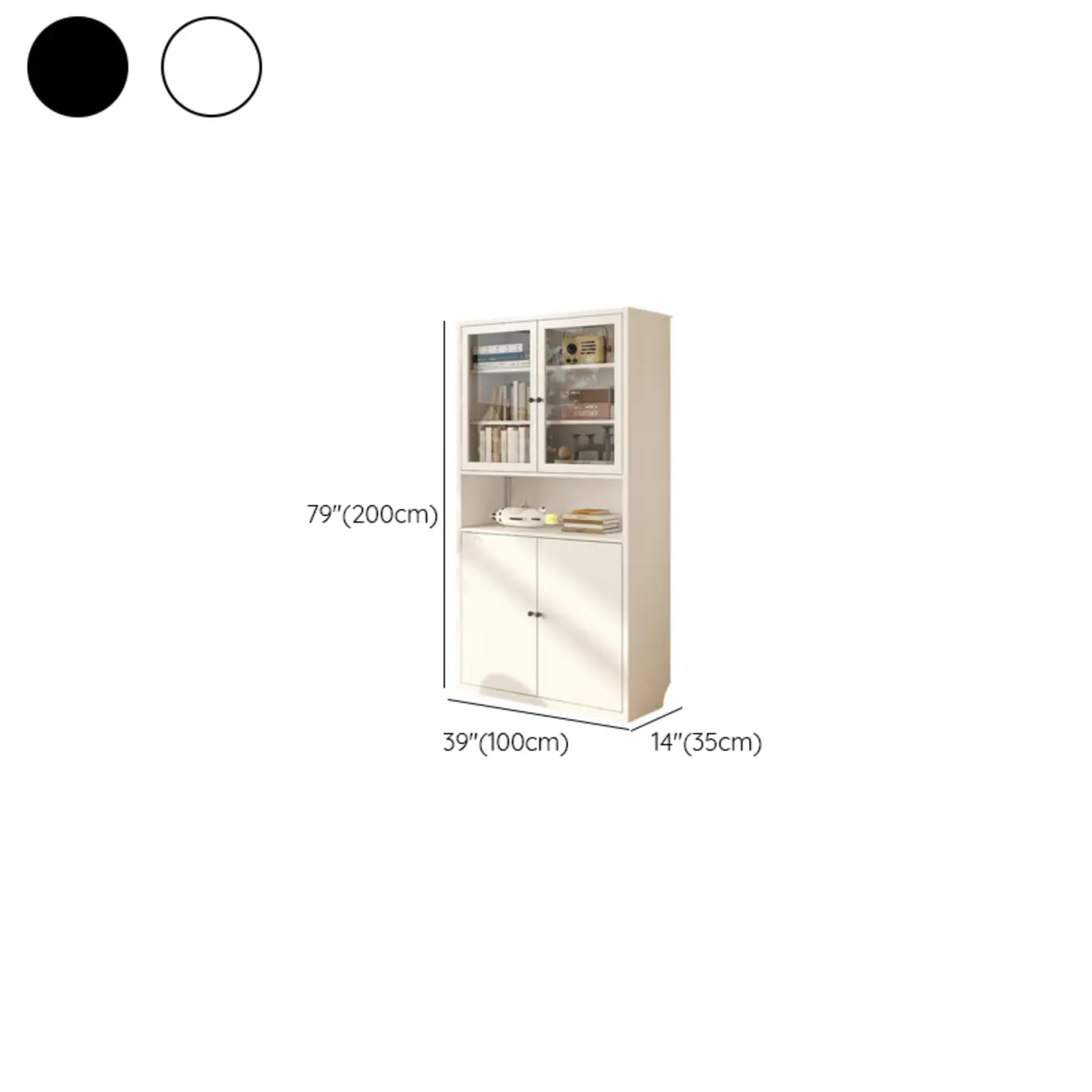 Tall 6-Layer Display Cabinet with Glass Doors Image - 35 | homeyfad