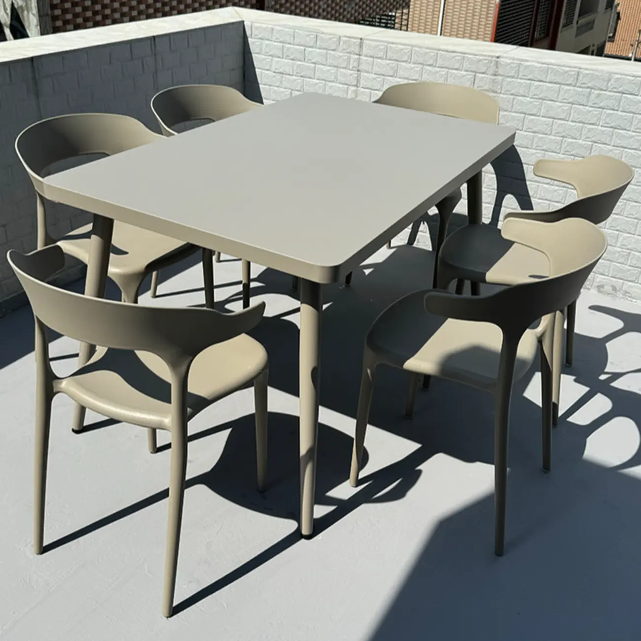 Trendy Steel Waterproof Outdoor Dining Table Image - 1 | homeyfad