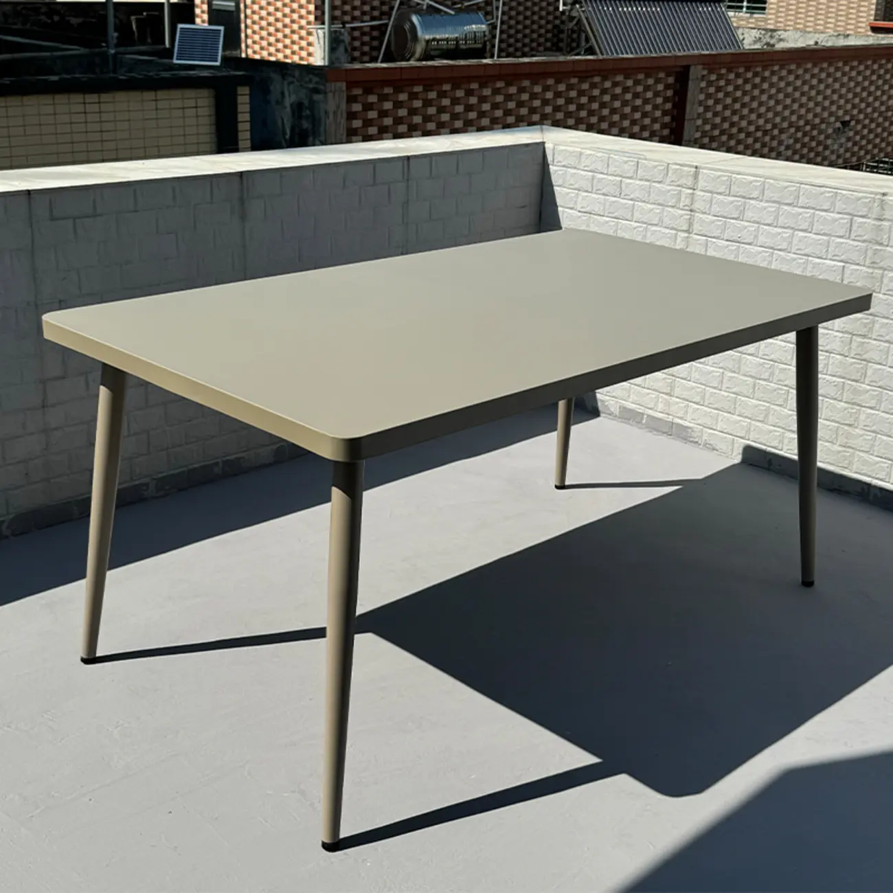 Trendy Steel Waterproof Outdoor Dining Table Image - 2 | homeyfad