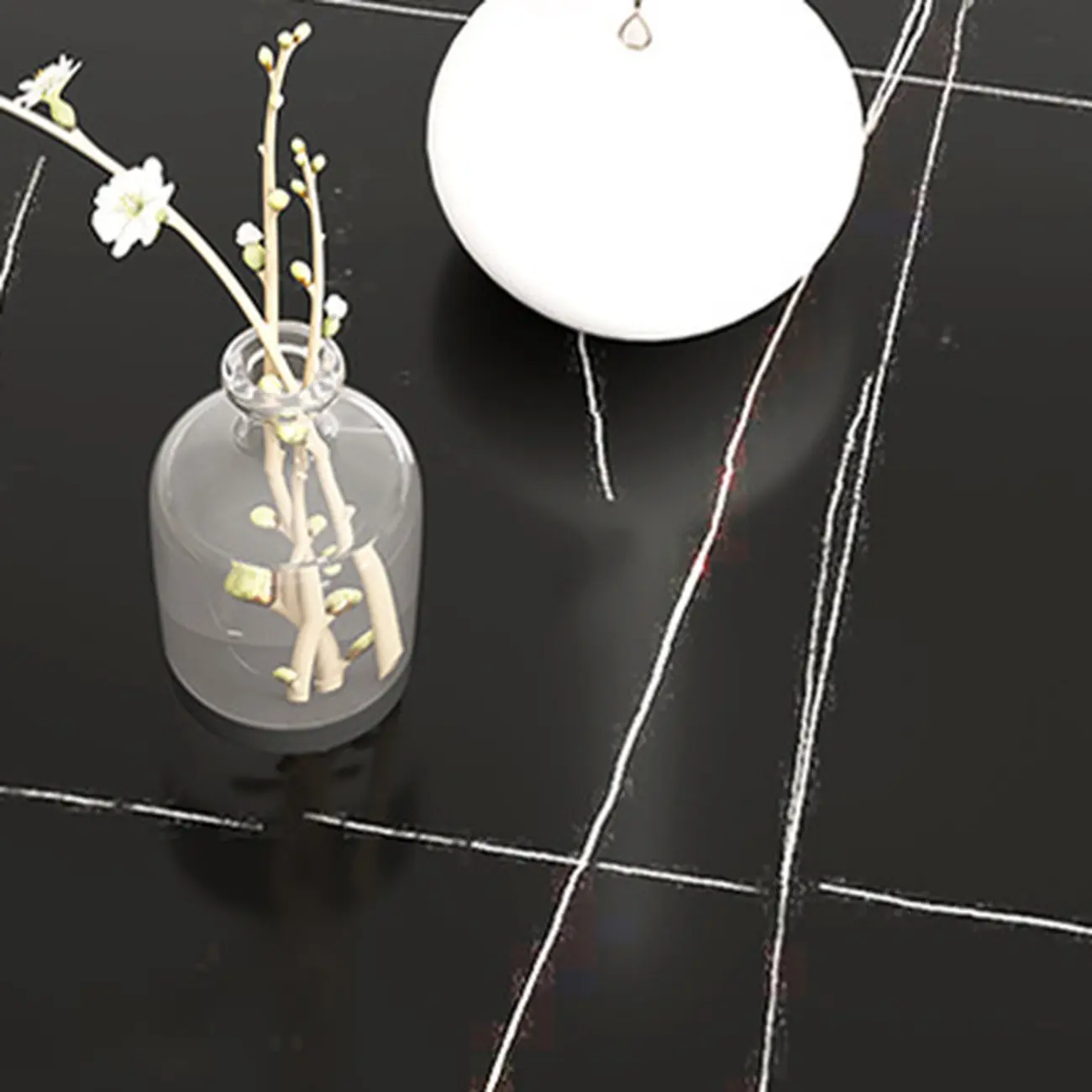 Black Oval 3-Tier Wood Storage Side Table with Metal Legs Image - 4 | homeyfad