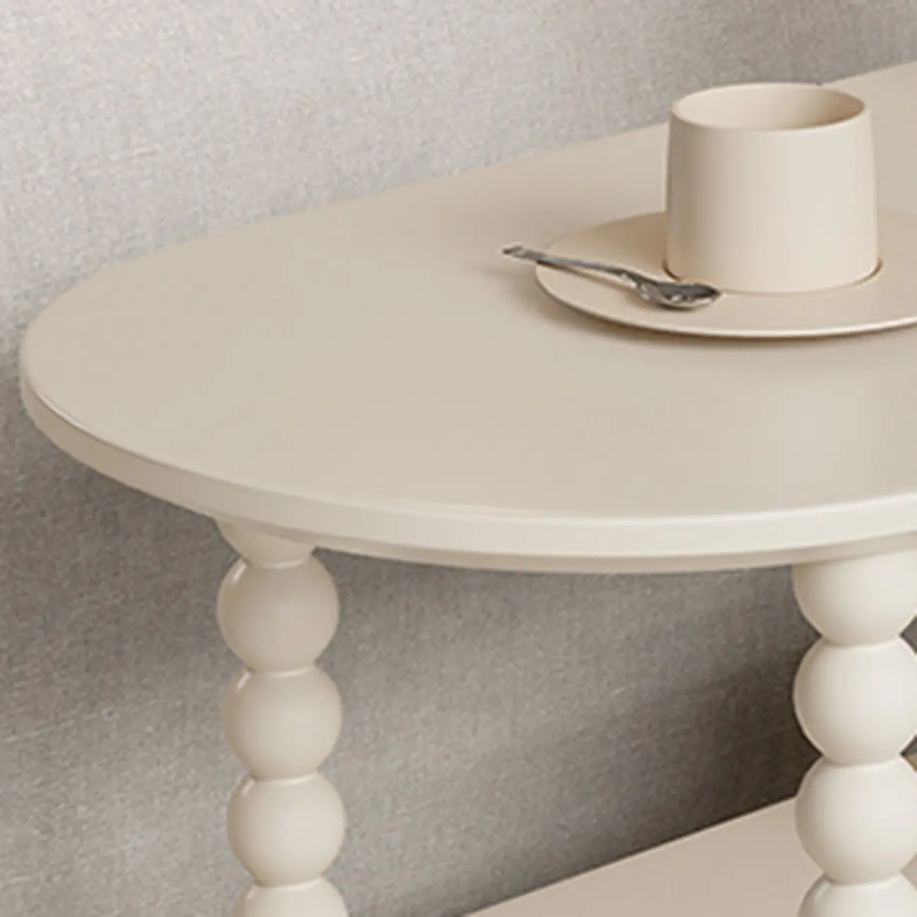 Black Oval Wooen 2-Tier Storage Rolling Side Table Image - 6 | homeyfad