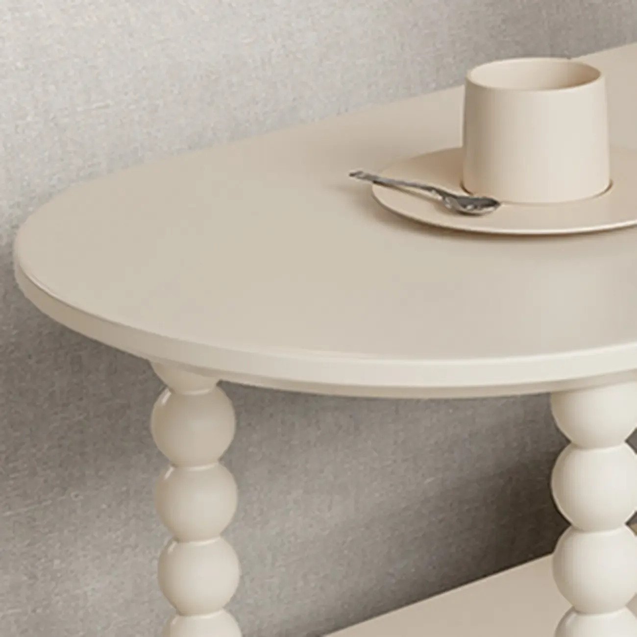 Black Oval Wooen 2-Tier Storage Rolling Side Table Image - 6