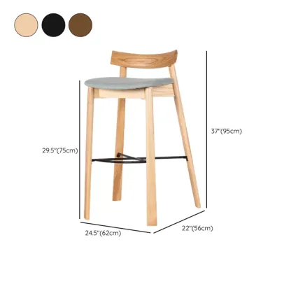 Modern Black Ash Upholstered Saddle Bar Stools Image - 13