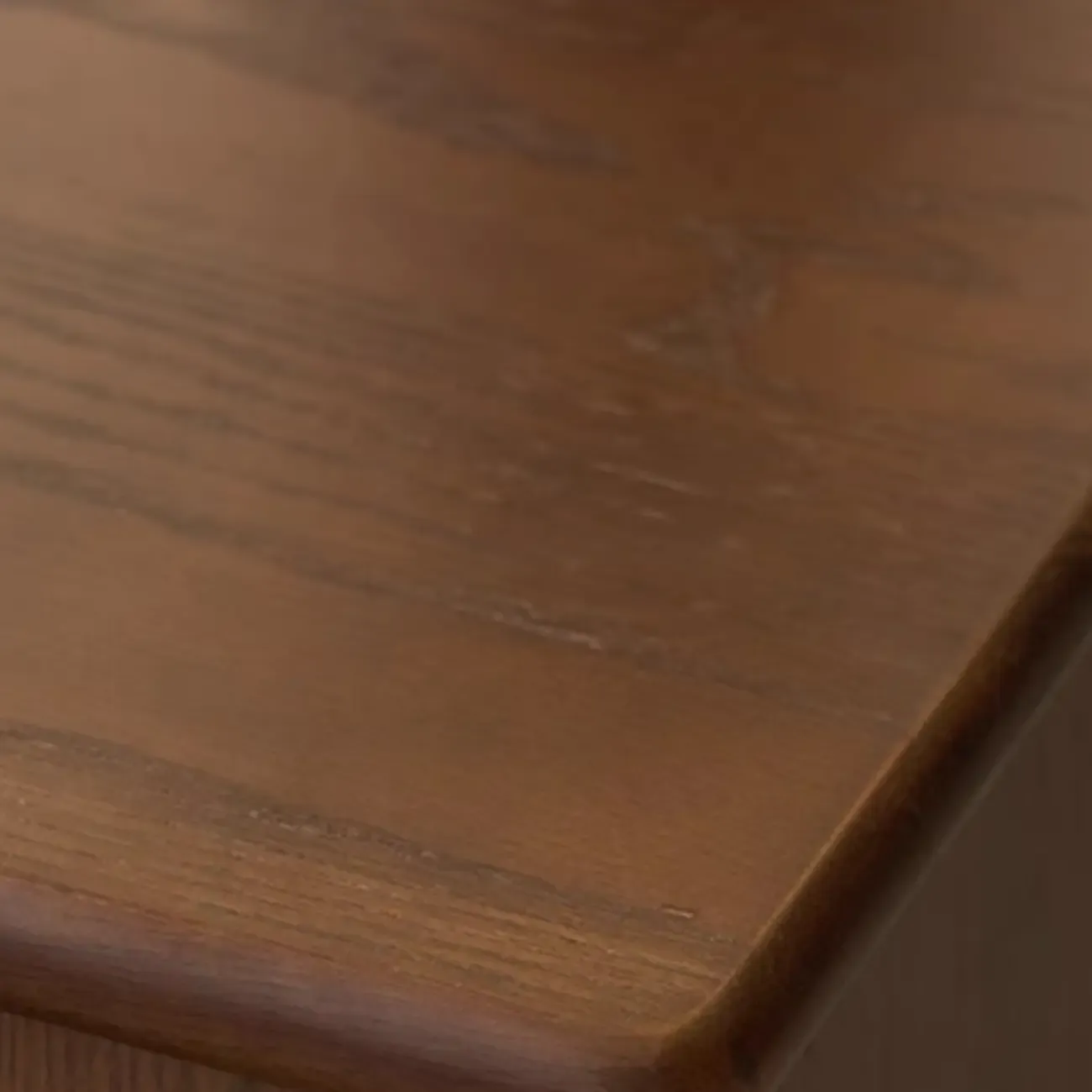 Tall Traditional Brown Wooden Rectangular Side Table Image - 6