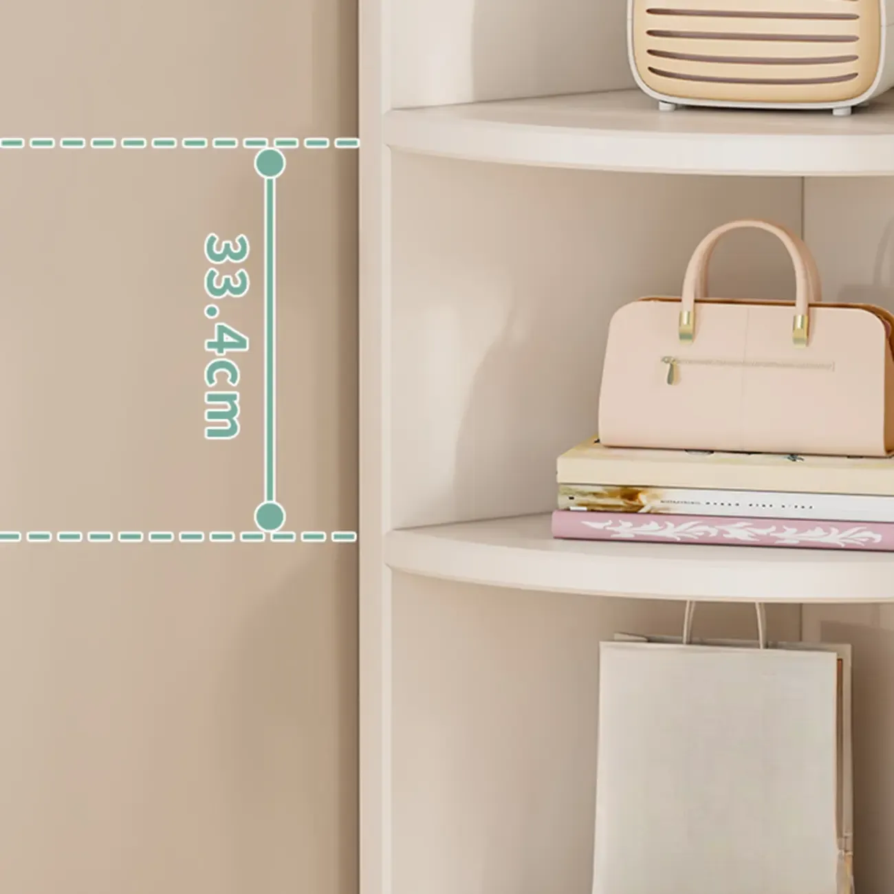 Space-saving White Engineered Wood Corner BookShelf Image - 8