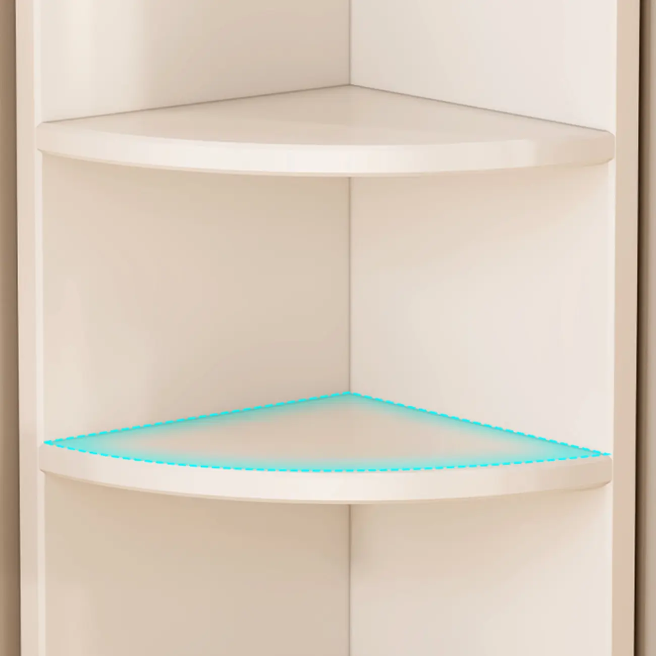 Space-saving White Engineered Wood Corner BookShelf Image - 10 | homeyfad