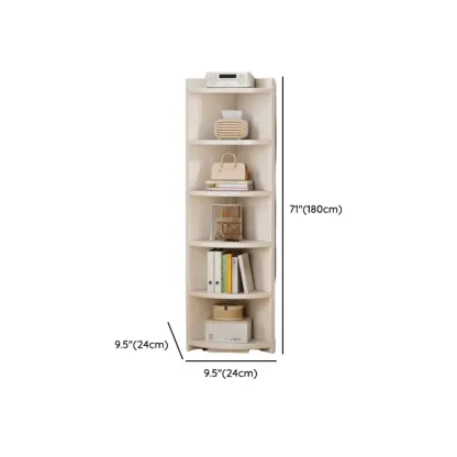 Space-saving White Engineered Wood Corner BookShelf #size