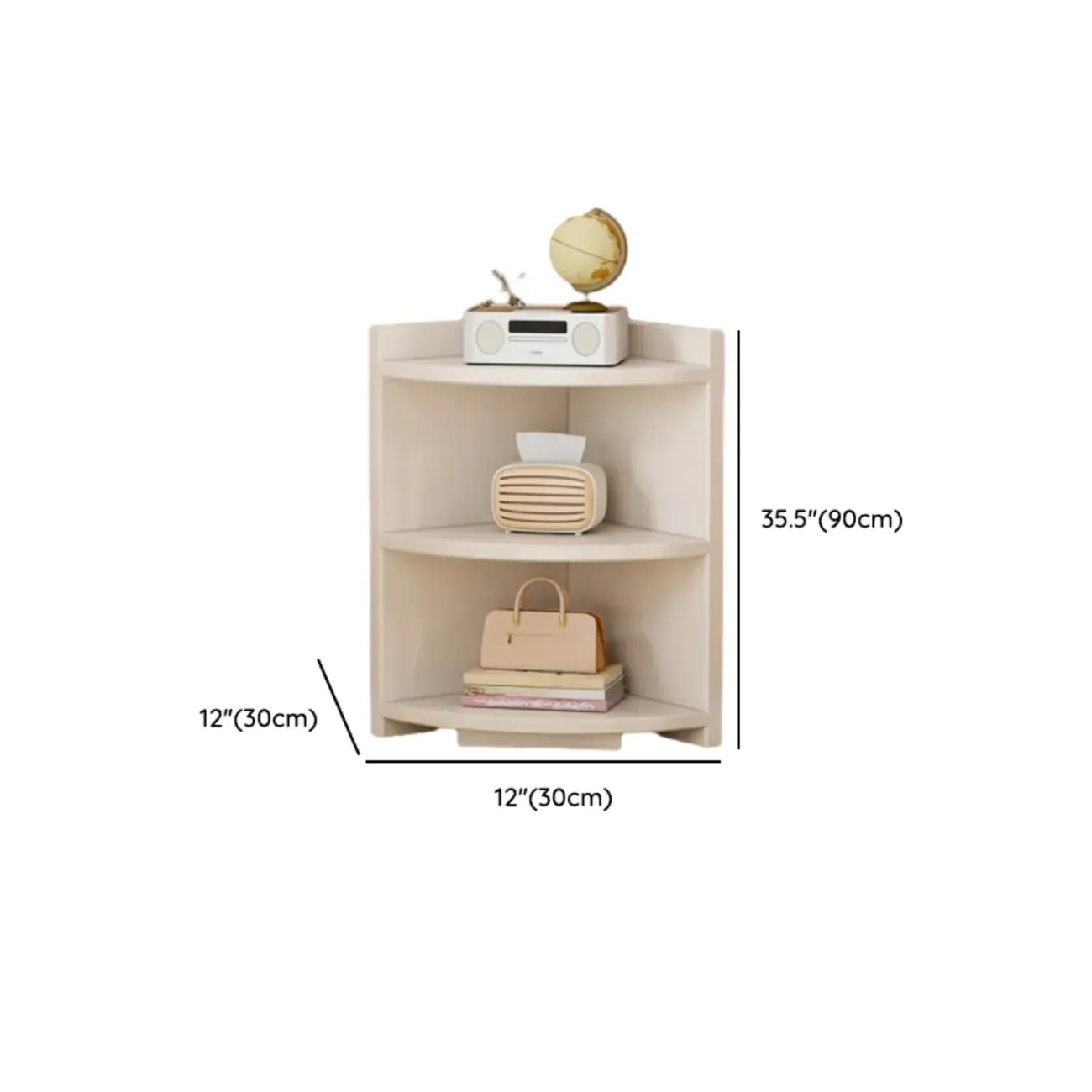 Space-saving White Engineered Wood Corner BookShelf Image - 16