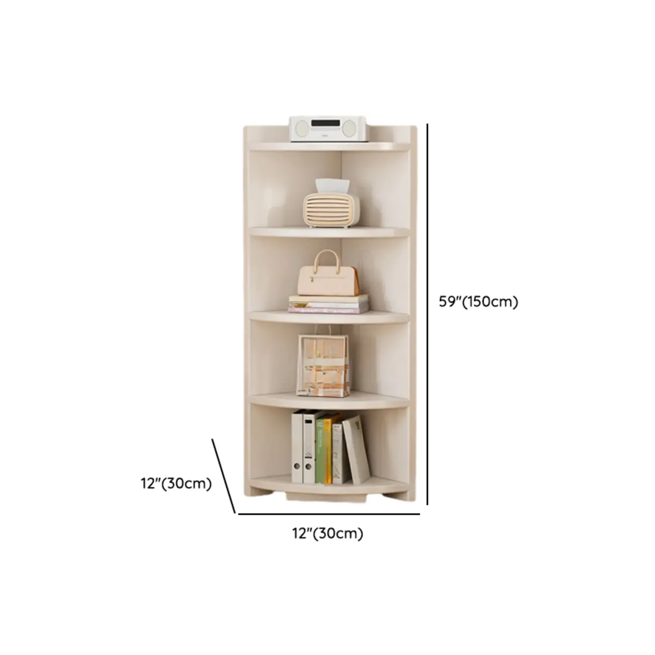 Space-saving White Engineered Wood Corner BookShelf Image - 18 | homeyfad