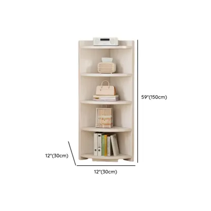 Space-saving White Engineered Wood Corner BookShelf Image - 18