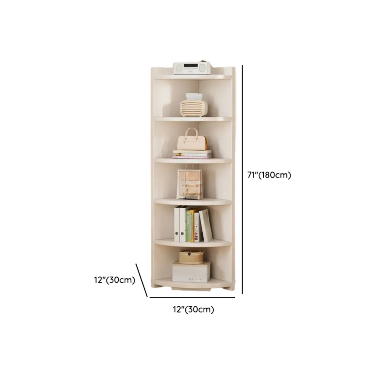 Space-saving White Engineered Wood Corner BookShelf Image - 19 | homeyfad
