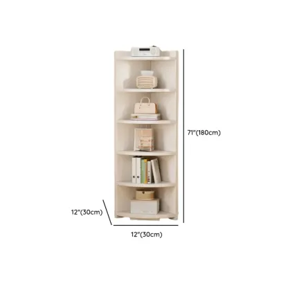 Space-saving White Engineered Wood Corner BookShelf Image - 19