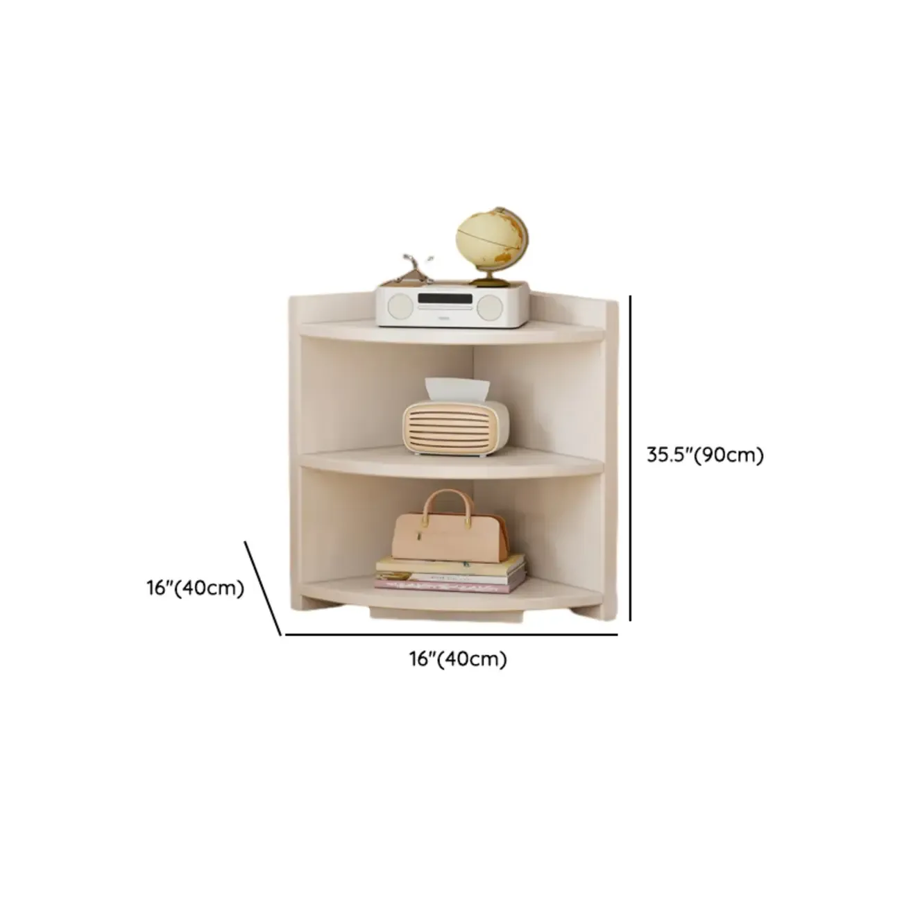 Space-saving White Engineered Wood Corner BookShelf Image - 20