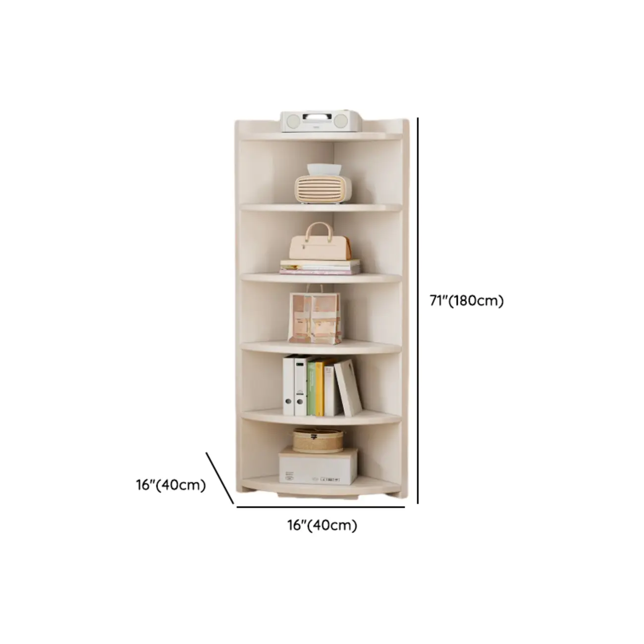 Space-saving White Engineered Wood Corner BookShelf Image - 21 | homeyfad
