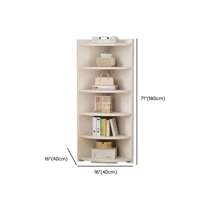 Space-saving White Engineered Wood Corner BookShelf Image - 21