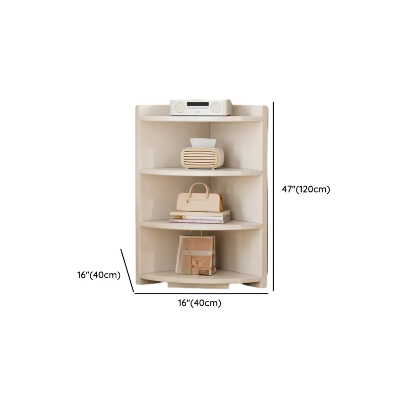 Space-saving White Engineered Wood Corner BookShelf Image - 22