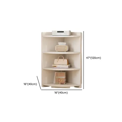 Space-saving White Engineered Wood Corner BookShelf Image - 22