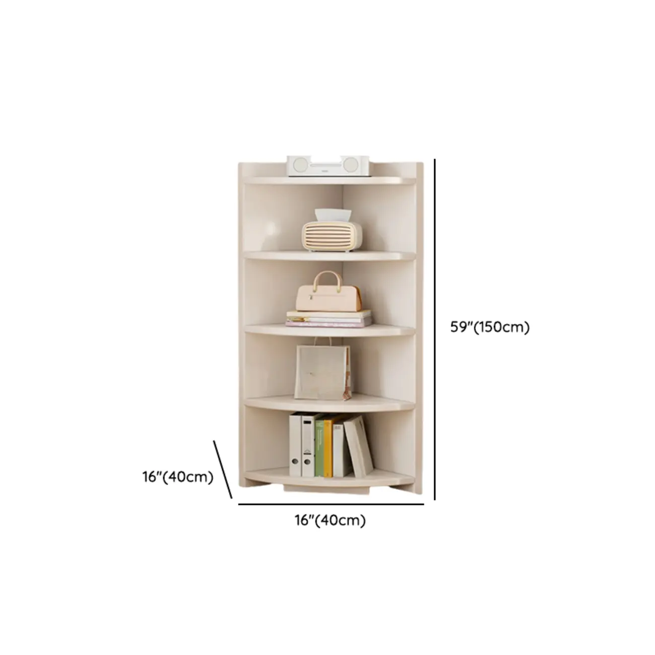 Space-saving White Engineered Wood Corner BookShelf Image - 23 | homeyfad
