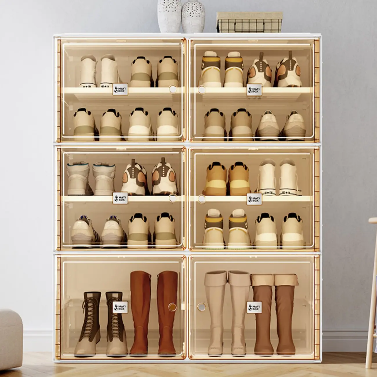 Portable Glam Plastic Clear Shoe Boxes in White Image - 10 | homeyfad