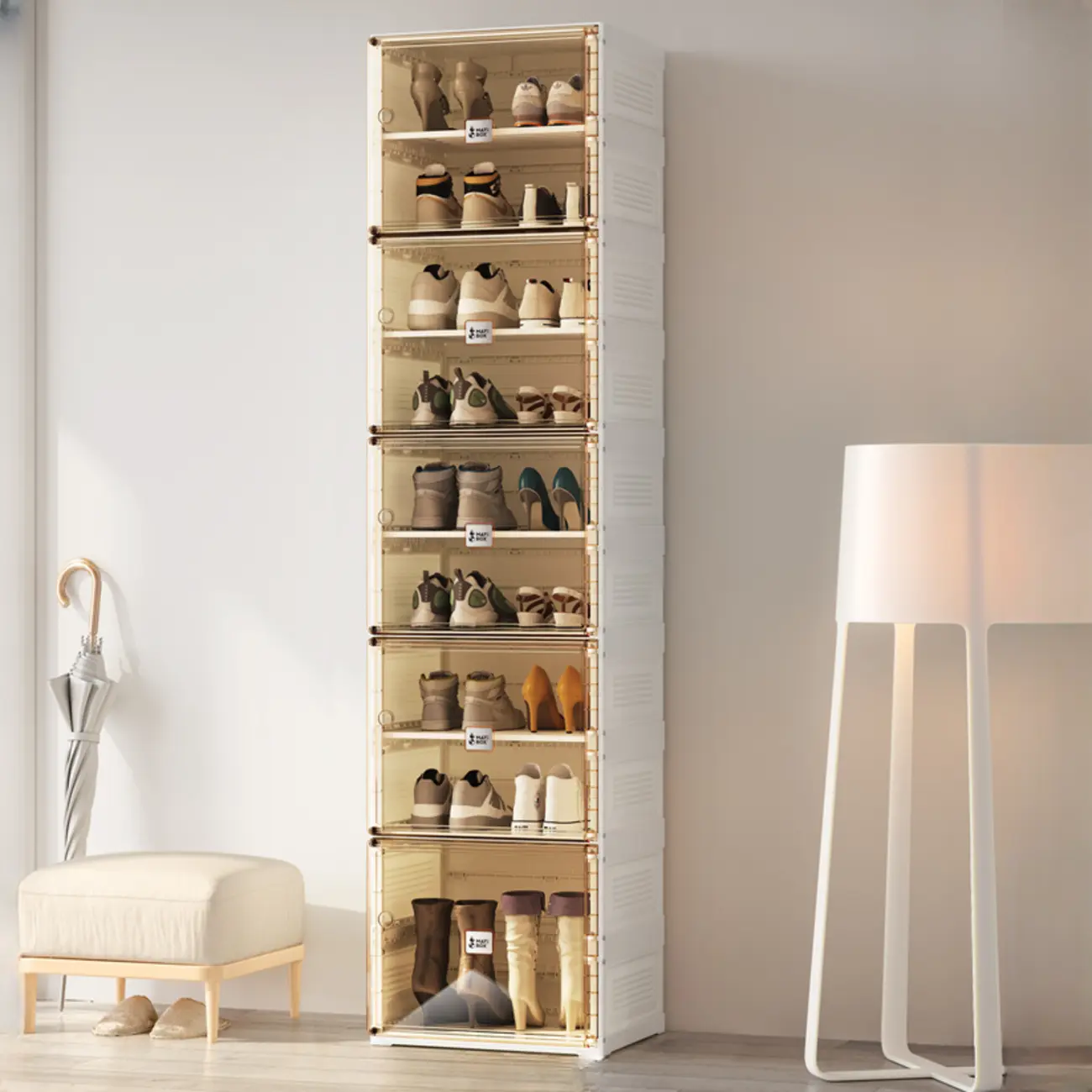 Portable Glam Plastic Clear Shoe Boxes in White Image - 13 | homeyfad