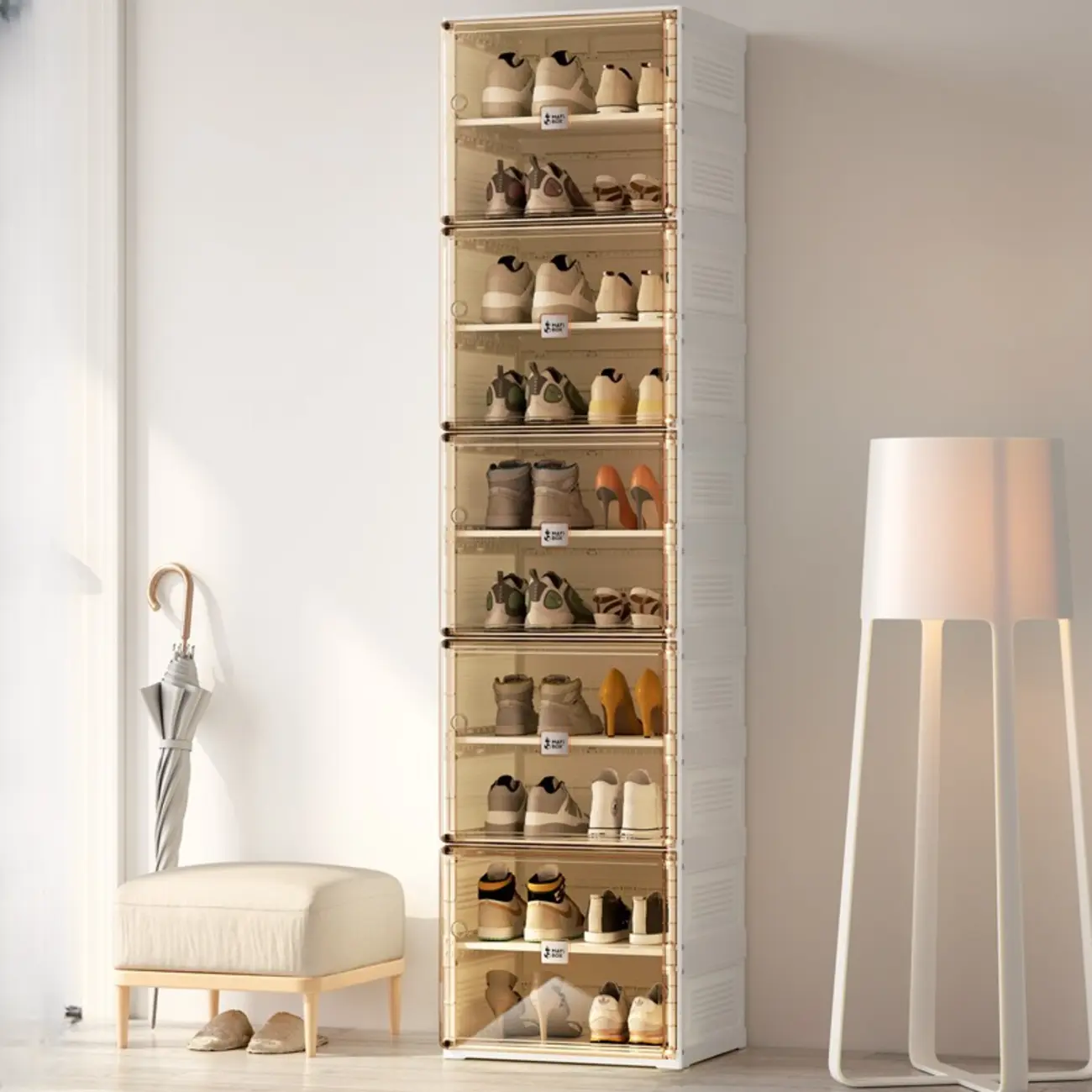 Portable Glam Plastic Clear Shoe Boxes in White Image - 15 | homeyfad